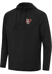 Antigua Bowling Green Falcons Mens Black Spikes Long Sleeve Qtr Zip Pullover