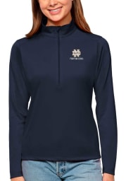 Antigua Notre Dame Fighting Irish Womens Navy Blue Tribute Long Sleeve Pullover