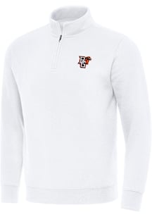 Antigua Bowling Green Falcons Mens White Victory Long Sleeve Qtr Zip Pullover