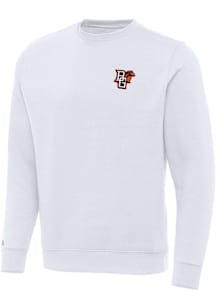 Antigua Bowling Green Falcons Mens White Victory Long Sleeve Crew Sweatshirt