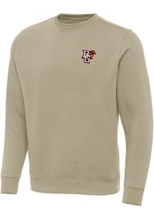 Antigua Bowling Green Falcons Mens Khaki Victory Long Sleeve Crew Sweatshirt