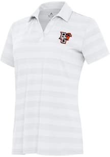 Antigua Bowling Green Falcons Womens White Tunnel Short Sleeve Polo Shirt