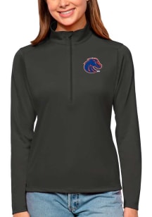 Antigua Boise State Broncos Womens Grey Tribute 1/4 Zip Pullover