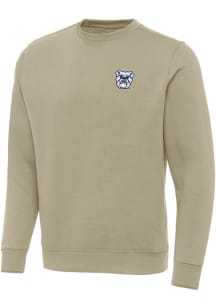 Antigua Butler Bulldogs Mens Khaki Victory Long Sleeve Crew Sweatshirt