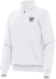 Antigua Butler Bulldogs Womens White Victory Qtr Zip