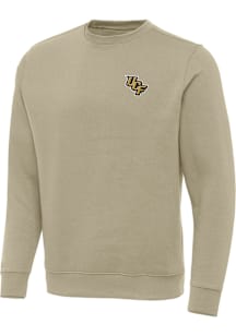 Antigua UCF Knights Mens Khaki Victory Long Sleeve Crew Sweatshirt