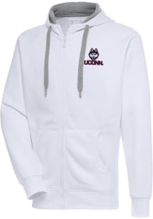 Antigua UConn Huskies Mens White Victory Long Sleeve Full Zip Jacket