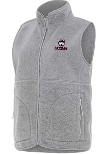 Antigua UConn Huskies Womens Grey Nostalgic Vest