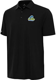 Antigua Delaware Fightin' Blue Hens Mens Black Era Short Sleeve Polo