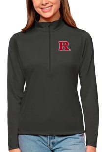 Antigua Rutgers Womens Grey Tribute 1/4 Zip Pullover