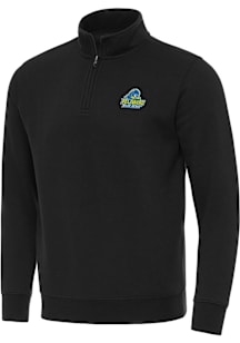 Antigua Delaware Fightin' Blue Hens Mens Black Victory Long Sleeve Qtr Zip Pullover