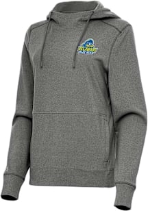 Antigua Delaware Fightin' Blue Hens Womens Black Justice Hooded Sweatshirt