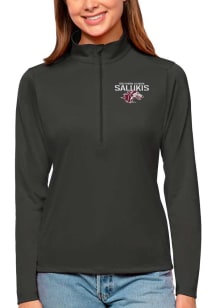 Antigua Southern Illinois Womens Grey Tribute 1/4 Zip Pullover
