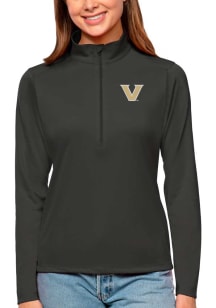 Antigua Vanderbilt Commodores Womens Grey Tribute 1/4 Zip Pullover