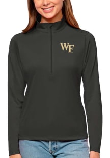 Antigua Wake Forest Womens Grey Tribute 1/4 Zip Pullover
