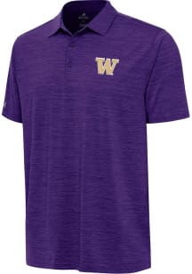 Mens Washington Huskies Purple Antigua Layout Short Sleeve Polo Shirt