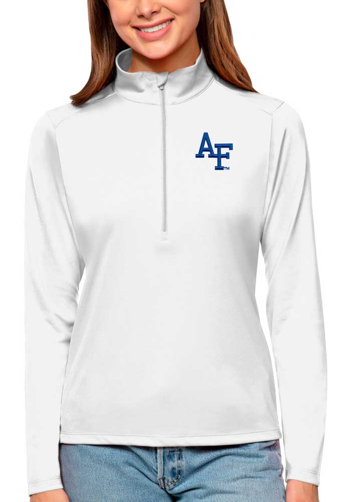 Antigua Air Force Falcons Womens White Tribute Long Sleeve Pullover