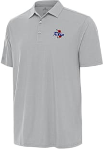 Antigua Tulsa Golden Hurricane Mens Grey Era Short Sleeve Polo