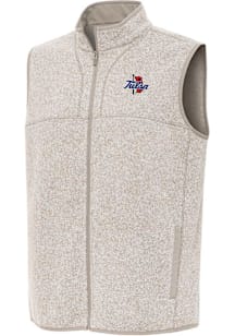 Antigua Tulsa Golden Hurricane Mens Oatmeal Fortune Sleeveless Jacket