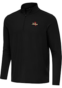 Antigua Tulsa Golden Hurricane Mens Black Intent Long Sleeve Qtr Zip Pullover