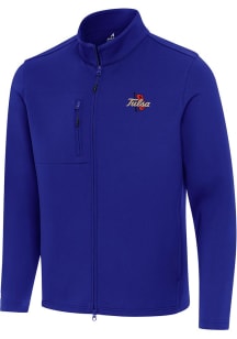 Mens Tulsa Golden Hurricane Blue Antigua Objection Light Weight Jacket