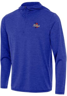 Mens Tulsa Golden Hurricane Blue Antigua Tidy Qtr Zip Pullover