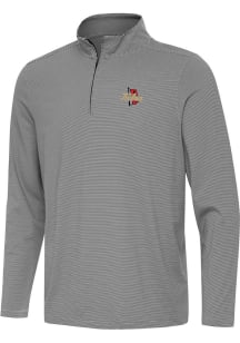 Mens Tulsa Golden Hurricane Black Antigua Twine Qtr Zip Pullover