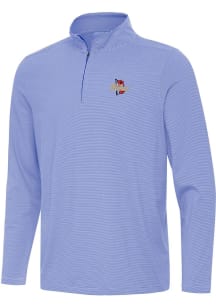 Antigua Tulsa Golden Hurricane Mens Blue Twine Long Sleeve Qtr Zip Pullover