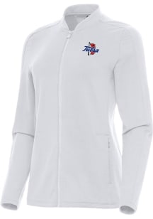 Womens Tulsa Golden Hurricane White Antigua Continual Light Weight Jacket