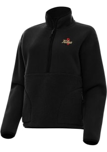 Womens Tulsa Golden Hurricane Black Antigua Figure Qtr Zip