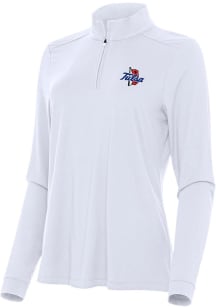 Womens Tulsa Golden Hurricane White Antigua Intent Qtr Zip