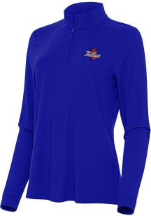 Womens Tulsa Golden Hurricane Blue Antigua Intent Qtr Zip