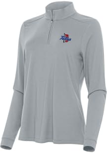 Womens Tulsa Golden Hurricane Grey Antigua Intent Qtr Zip