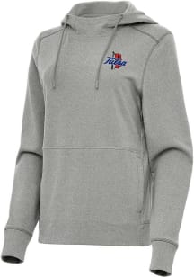 Womens Tulsa Golden Hurricane Grey Antigua Justice Hooded Sweatshirt