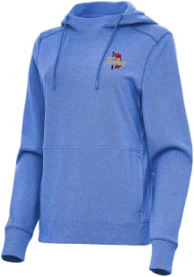 Womens Tulsa Golden Hurricane Blue Antigua Justice Hooded Sweatshirt