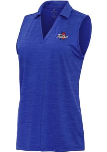 Womens Tulsa Golden Hurricane Blue Antigua Layout Polo Shirt