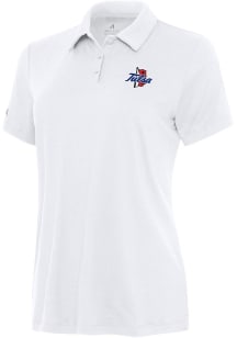 Womens Tulsa Golden Hurricane White Antigua Reprocess Recycled Short Sleeve Polo Shirt