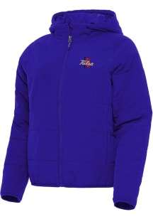 Womens Tulsa Golden Hurricane Blue Antigua Universe Filled Jacket