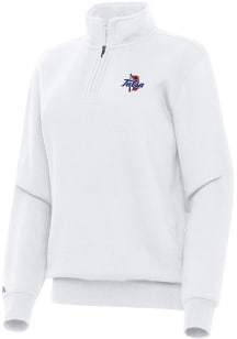 Womens Tulsa Golden Hurricane White Antigua Victory Qtr Zip