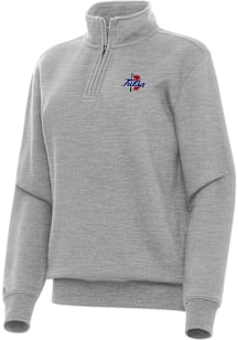 Antigua Tulsa Golden Hurricane Womens Grey Victory Qtr Zip