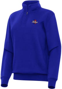 Womens Tulsa Golden Hurricane Blue Antigua Victory Qtr Zip