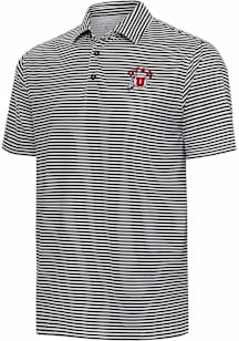 Antigua Utah Utes Mens Black Skills Short Sleeve Polo