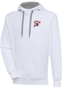 Antigua Utah Utes Mens White Victory Long Sleeve Hoodie