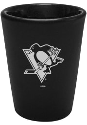 Pittsburgh Penguins 2oz Black Etched Ceramic Shot Glass