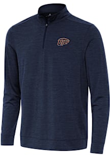 Antigua UTEP Miners Mens Navy Blue Bright Long Sleeve Qtr Zip Pullover