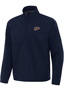 Antigua UTEP Miners Mens Navy Blue Brisk Long Sleeve Qtr Zip Pullover