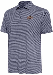 Antigua UTEP Miners Mens Navy Blue Scheme Short Sleeve Polo