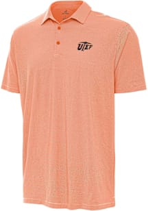 Antigua UTEP Miners Mens Orange Twine Short Sleeve Polo