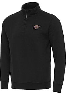 Antigua UTEP Miners Mens Black Victory Long Sleeve Qtr Zip Pullover