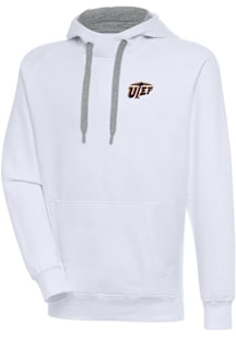 Antigua UTEP Miners Mens White Victory Long Sleeve Hoodie